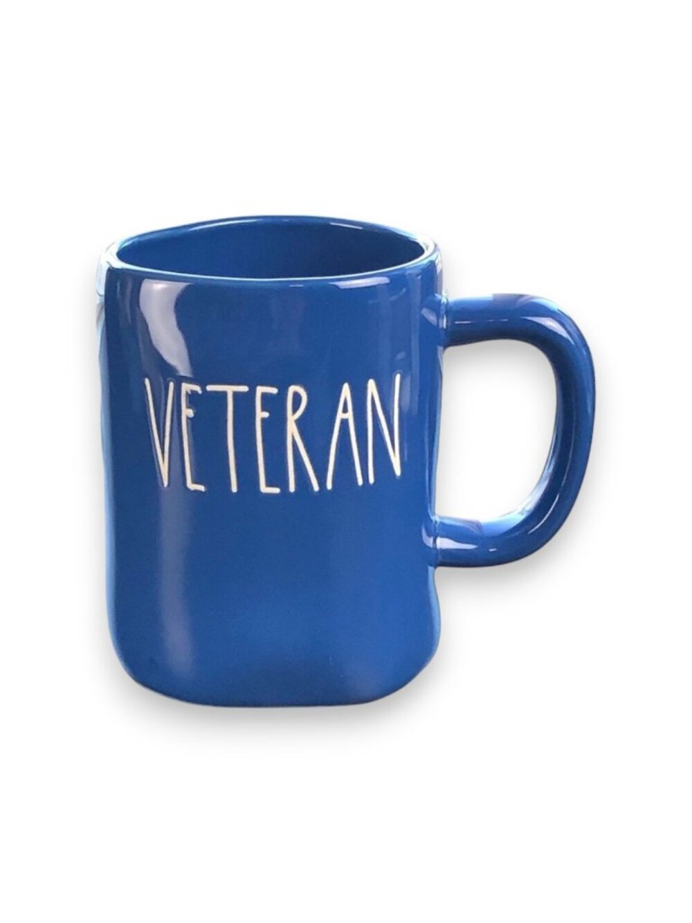 Rae Dunn Veteran Blue Ceramic 16oz Large Handmade Mug